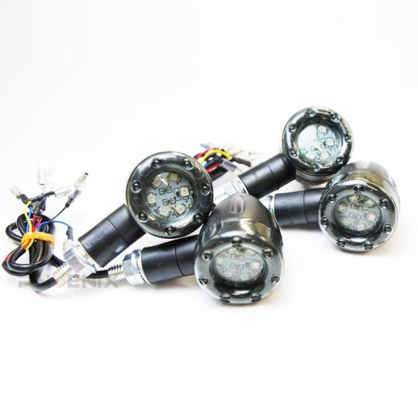 バイク 小型 LED バレット 砲弾型 ウインカー ストップランプ ブレーキ ランプ 汎用 左右 4...