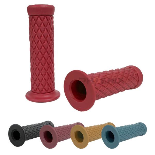 ヴィンテージ ハンドル グリップ 左右セット 22mm 7/8 非貫通タイプ ラバー 原付 スクータ...