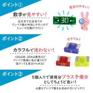 ヒューズ 低背 ブレード 選べる 1種 5個 ...の詳細画像1