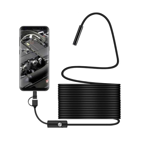 内視鏡 カメラ スマホ マイクロスコープ ファイバースコープ 10m Type-C USB micr...