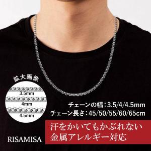 ベネチアチェーン ネックレス 45-65cm 幅 3.5-4.5mm 金属アレルギー 対応 シンプル メンズ レディース サージカルステンレス カジュアル おしゃれ 結婚式 ダンス｜ck-custom