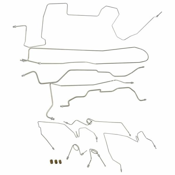 ステンレスブレーキパイプキット 1台分 社外品 95-98 K1500 EXTキャブショートベッド ...