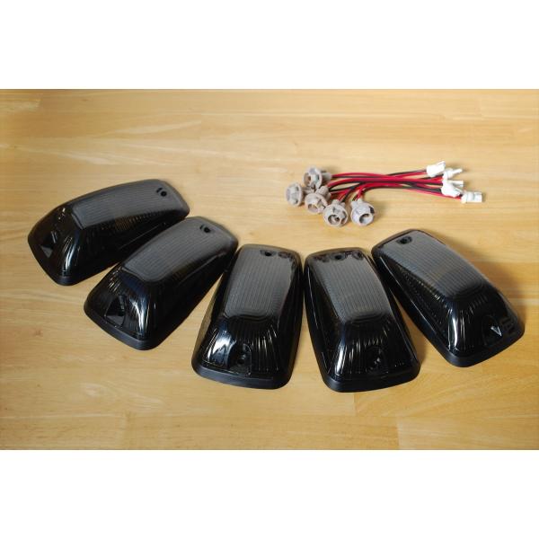 ルーフマーカーセット 汎用12V 社外廉価品 シボレータイプ スモーク 5個set LEDバルブ＆ソ...