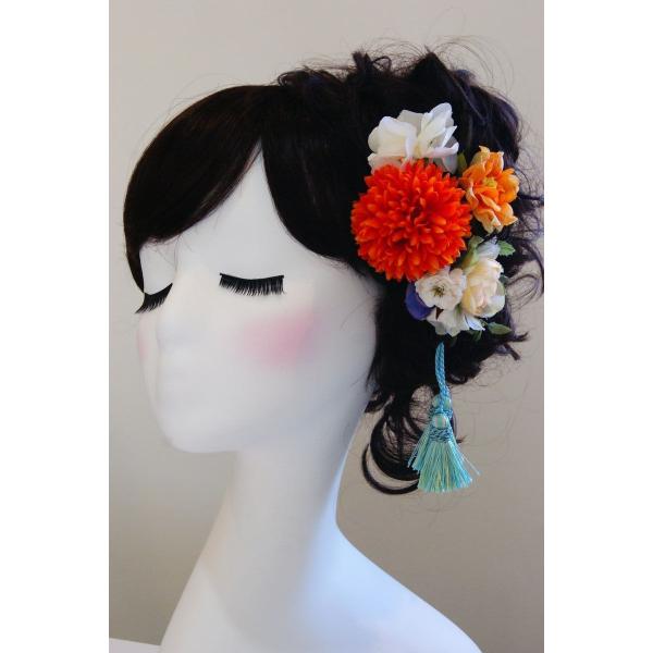 髪飾り　オレンジ