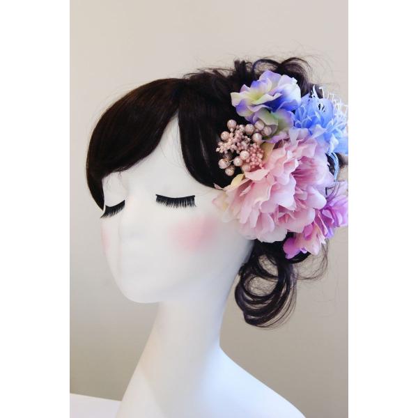 髪飾り　赤　ピンク (成人式) (浴衣)