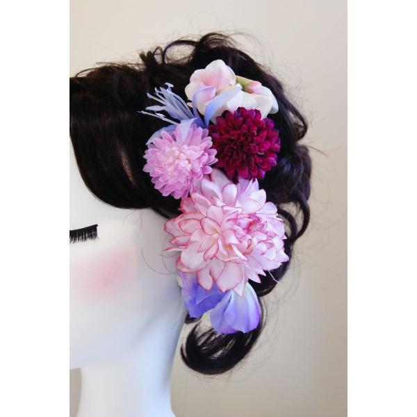 髪飾り　グラデーションのマム (成人式) (浴衣)