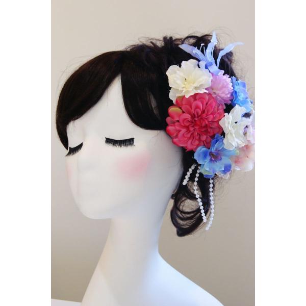 髪飾り　ピンク　ブルー