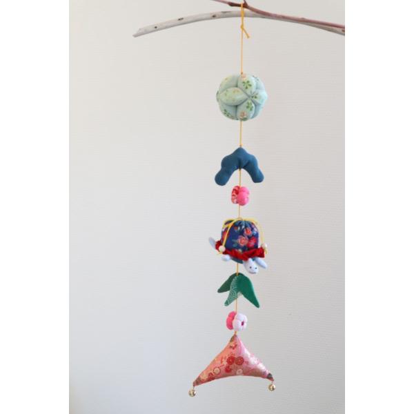 【つるし飾り】ちりめん細工　一本吊りつるし雛　縁起物