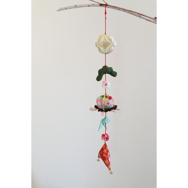 【つるし飾り】ちりめん細工　一本吊りつるし雛　縁起物