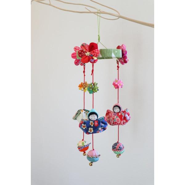 【つるし飾り】　輪飾り（３本）　お雛様つるし飾り　ちりめん細工　縁起物