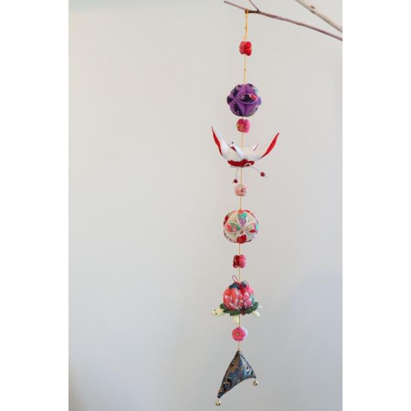 【つるし飾り】ちりめん細工　一本吊りつるし雛　縁起物