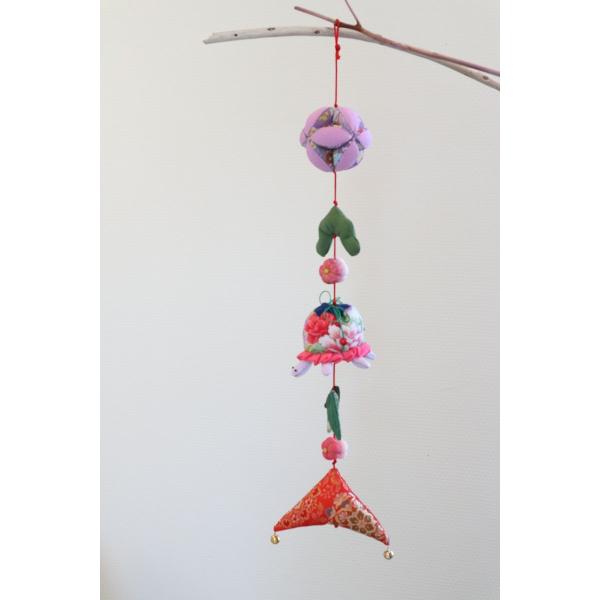 【つるし飾り】ちりめん細工　一本吊りつるし雛　縁起物