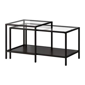 イケア（IKEA） コーヒーテーブル 75cm ガラス ブラックブラウン 黒 茶