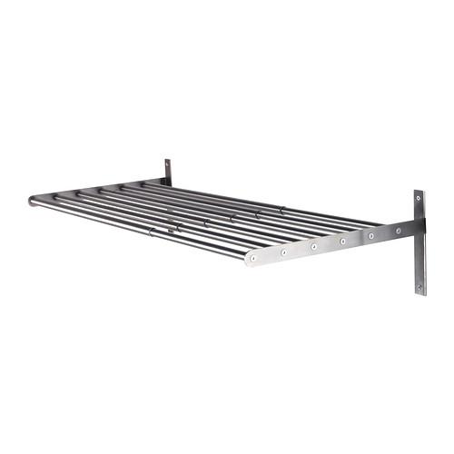 IKEA 物干しラック 壁取り付け用 ステンレススチール 67-120cm a70219298 GR...