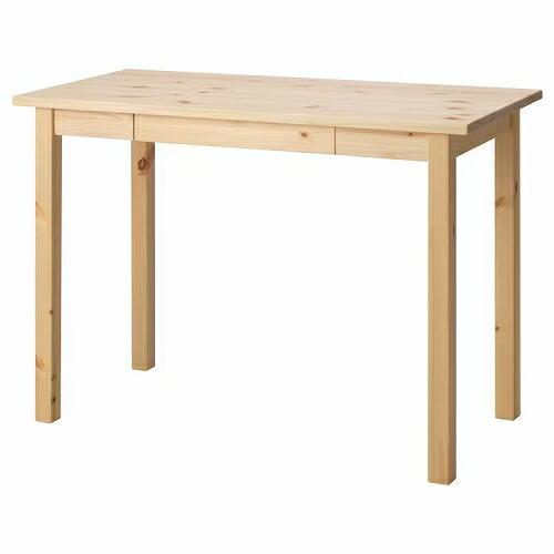 IKEA イケア テーブル パイン材 クリア 105x50cm big10359994 BATTER...