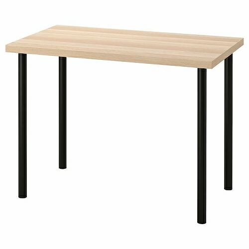 【セット商品】IKEA イケア デスク ホワイトステインオーク調 ブラック 100x60cm big...