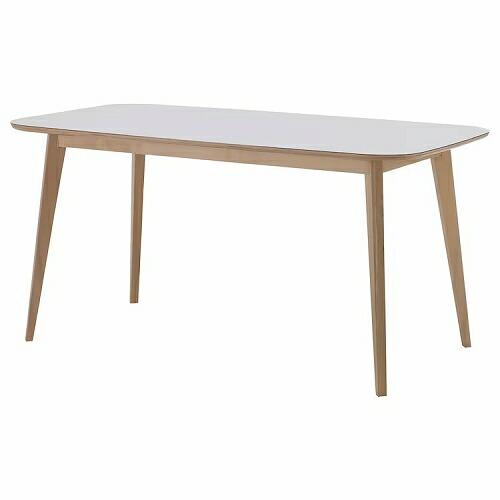 IKEA イケア テーブル ホワイト 白 バーチ材突き板 150x85cm big40392614 ...