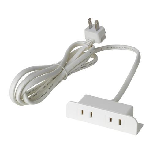 IKEA イケア 延長コードセット アース無 ホワイト 白 1.8m c00316113 KOPPL...