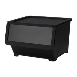 イケア（IKEA） ふた付きボックス ブラック 67x42x31cm m20339934