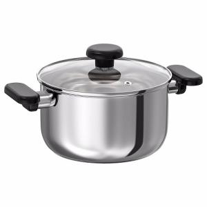 イケア（IKEA） 鍋 ふた付き ステンレススチール 3.0L 両手鍋
