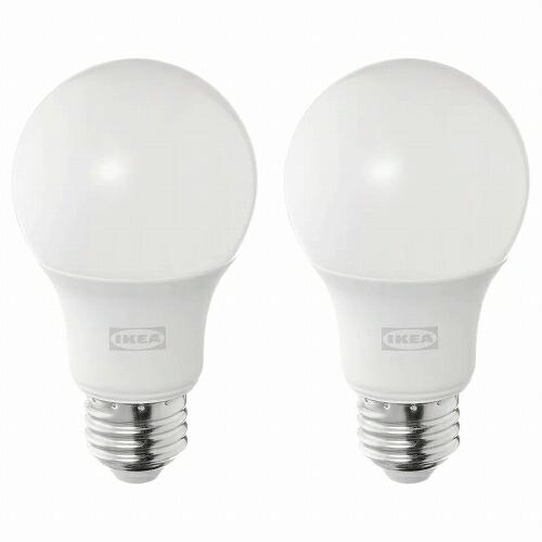 IKEA イケア LED電球 E26 810ルーメン 調光可能 球形 オパールホワイト 2ピース m...