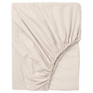 IKEA イケア ボックスシーツ ベージュ ダブル 140x200cm m10627746 DVALA ドヴァーラ
