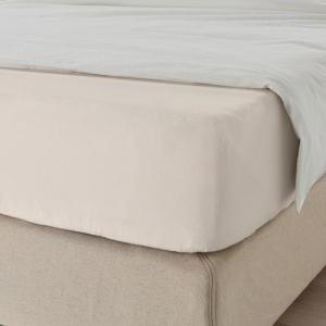 IKEA イケア ボックスシーツ ベージュ ダ...の詳細画像1