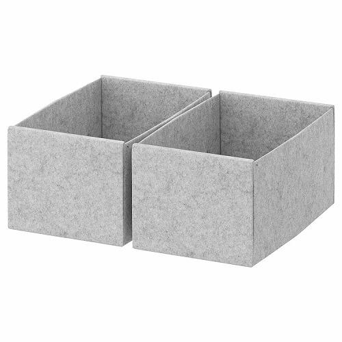 IKEA イケア ボックス ライトグレー 15x27x12cm 2ピース m20405778 KOM...
