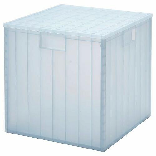 IKEA イケア 収納ボックス ふた付き  透明 グレーブルー  33x33x33cm m20515...