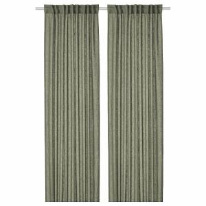 IKEA DYTÅG カーテン 145x250cm ホワイト 2枚セット DYTÅG curtains, 1 pair, white/with heading tape, 145x300 cm - IKEA