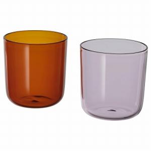 IKEA イケア グラス ライトピンク ブラウン 300ml 2ピース m40568953 TESAMMANS テサッマンス｜clair-kobe