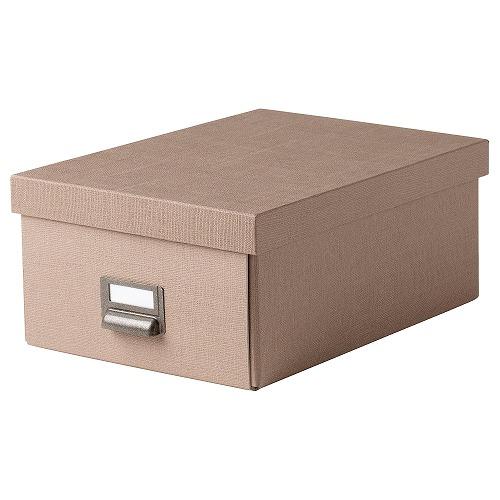 IKEA イケア 収納ボックス ふた付き ダークベージュ25x36x15cm m50474609 T...