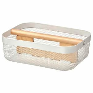 イケア（IKEA） メッシュバスケット かご ホワイト 白 60x40x15cm