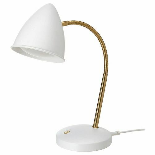 IKEA イケア LEDワークランプ ホワイト 白 黄銅色 m60514370 ISNALEN イス...