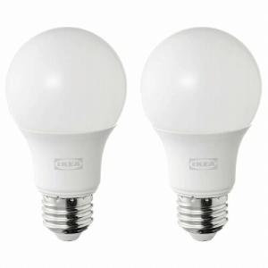 IKEA イケア LED電球 E26 485ルーメン 球形 オパールホワイト 2ピース 電球色 m1...