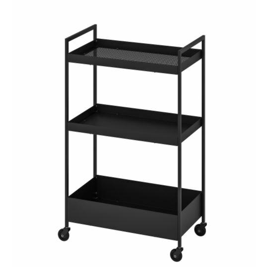 IKEA イケア ワゴン ブラック 黒 キャスター付き 50.5x30x83cm n60407365...