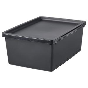 IKEA イケア 収納ボックス ふた付き ブラック 35x25x14cm/9l s29599994 UPPSNOFSAD ウップスノフサド