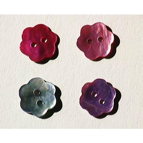 カラーシェルボタン(花) 水色