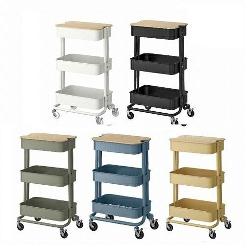 【セット商品】IKEA イケア RASKOG ロースコグのキッチンワゴンとふた 35x45x77cm...