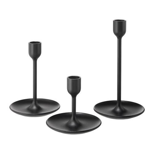 IKEA イケア キャンドルホルダー3個セット ブラック 黒 z10342135 FULLTALIG...