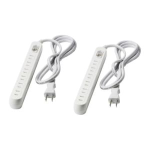 イケア（IKEA） 電源タップ 5個口 USBポート2口付き ホワイト 白 3.0m
