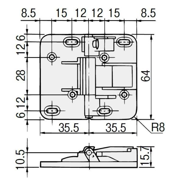 折戸用丁番 HD-50 / 1袋(3枚)入り 色：アイボリー 13870183 アトム