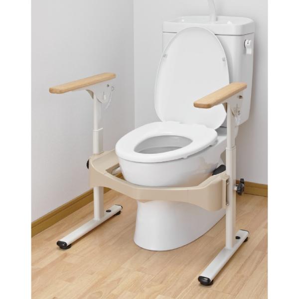 安寿　洋式用トイレフレーム, Ｓ−はねあげＲ２　　　　　＜５３３−０８７＞, 120-1055