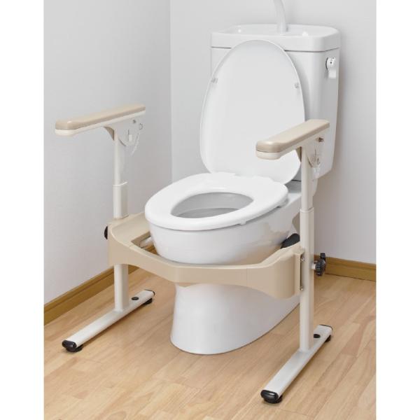 安寿　洋式用トイレフレーム, Ｓ−はねあげＲ２　　　　　＜５３３−０８６＞, 120-1056