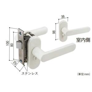 ドアノブ レバーハンドル 間仕切錠 久力製作所 FU-32-AP4-2A-WH-W30
