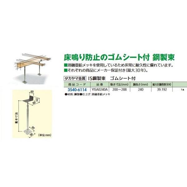 リフォーム用品 タカヤマ金属 IS鋼製束 ゴムシート付 YISA0240A 35406114