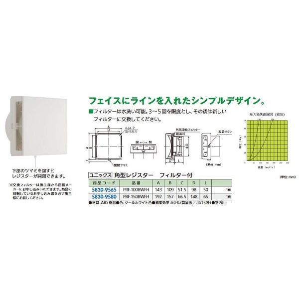 リフォーム用品 ユニックス 角型レジスター 100 不織布フィルター付 PRF-100BWFH 58...