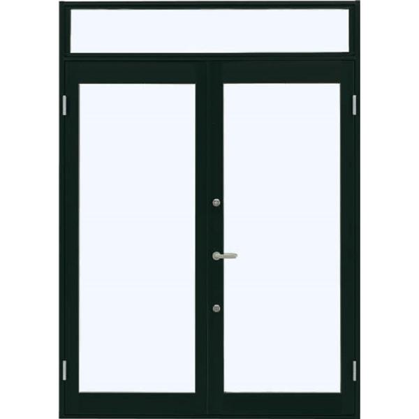 7TD 店舗ドア 両開き ランマ付き 2ロック仕様 一般複層ガラス仕様 中桟なし W：1,690mm...