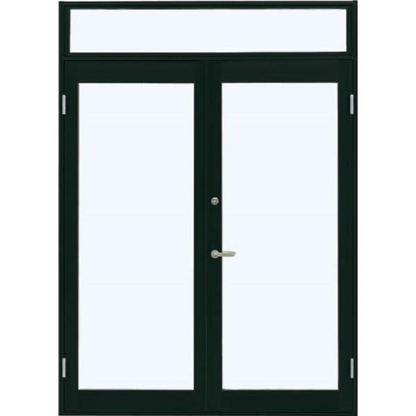 7TD 店舗ドア 両開き ランマ付き 1ロック仕様 一般複層ガラス仕様 中桟なし W：1,690mm...