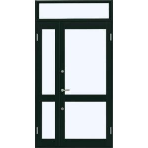 7TD 店舗ドア 親子 ランマ付き 2ロック仕様 Low-E複層ガラス仕様 中桟付き W：1,235...